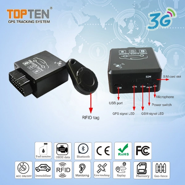 GPS Tracker OBD2 coche Lee Canbus soporte inalámbrico de datos de corte de relé de seguridad del motor Tk228-Wy