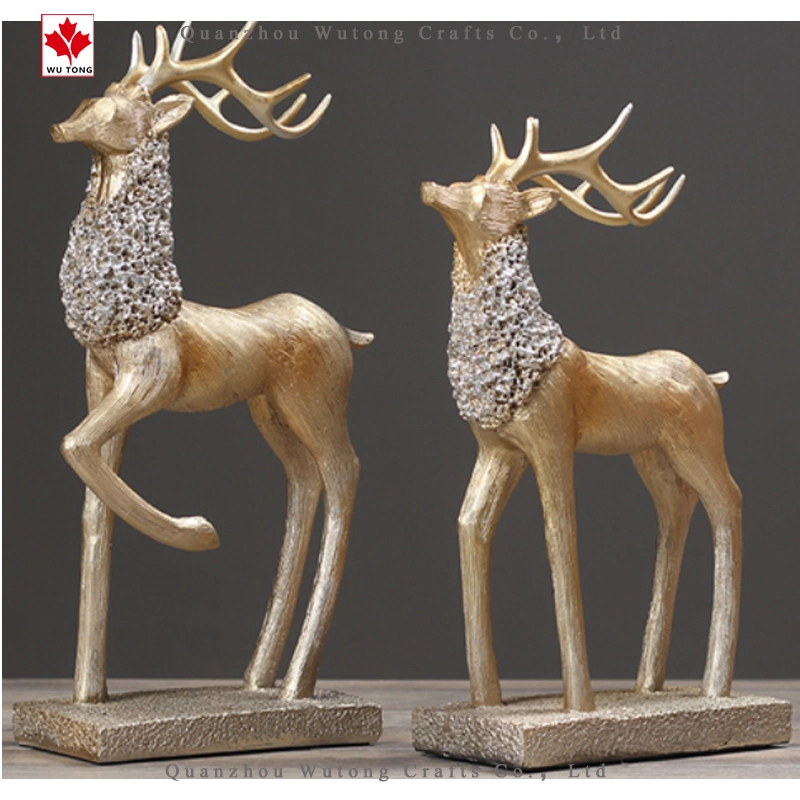 OEM Factory Resin Deer Statues Christmas Home Decoration