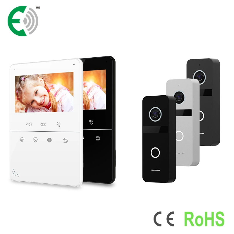 4-Wire 4.3inch Home Security Video Door Phone Set with Memory