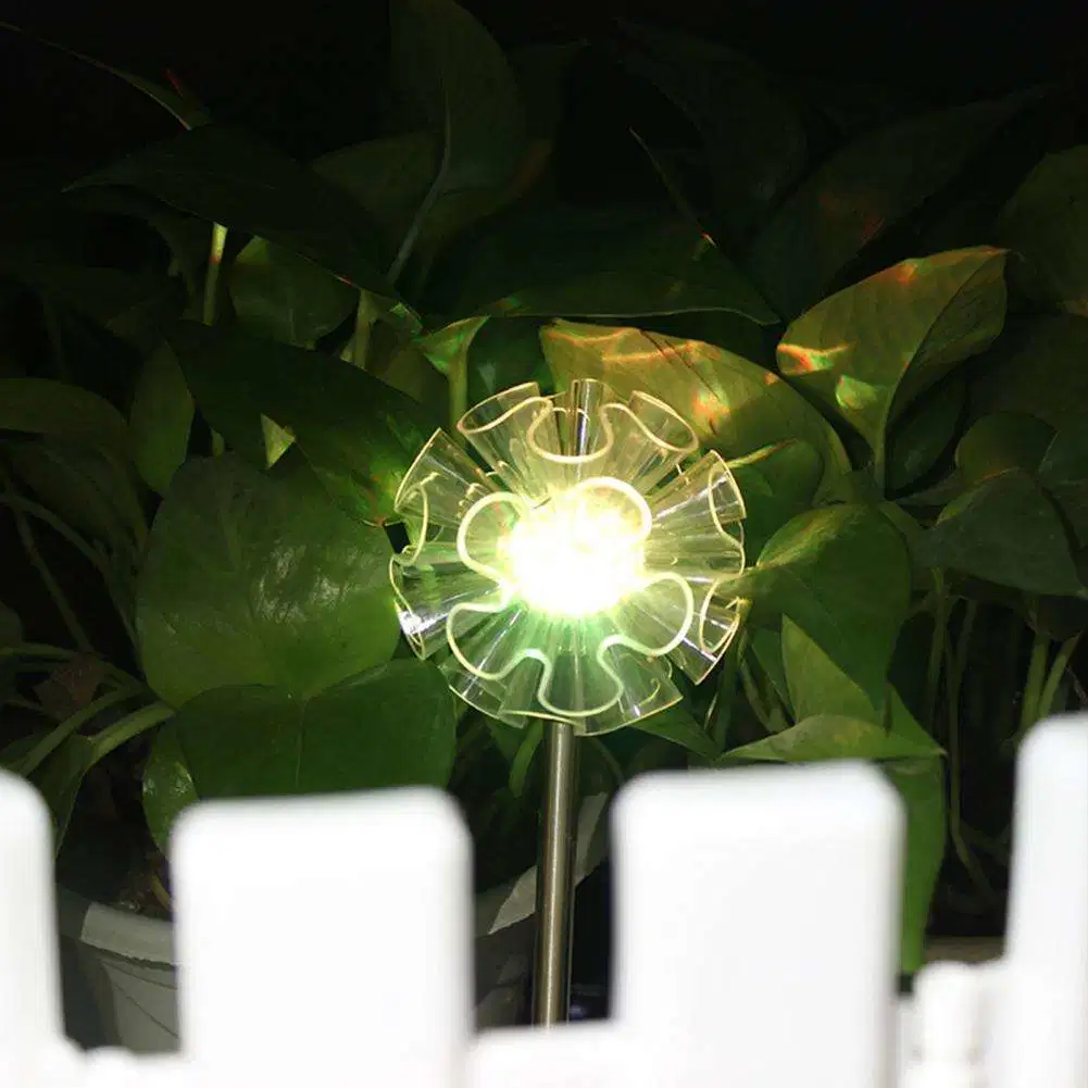 Solar Underground Light Frost Resistance Flower Shape Plastic Decorative LED Light Outdoor Lighting