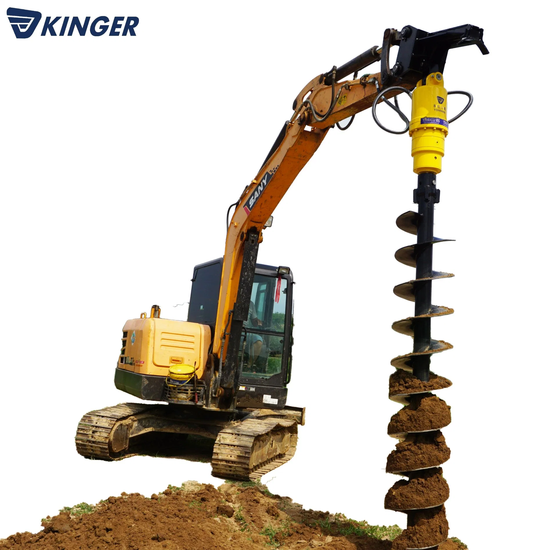 Kinger Hot Sale Earth Hole Drill Factory Supplier Customized Farm Tools Screw Pile Fence Planting New Design Drilling Equipment