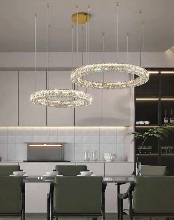 LED moderne Kristall Kronleuchter Licht Nordic minimalistischen Stil kompatibel mit Wohnzimmer