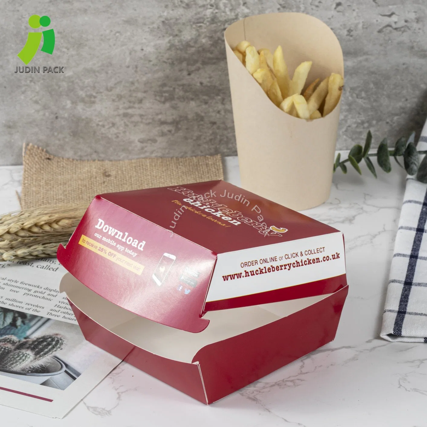 Caixa de alimentos Embalagem Kraft Food Hamburger Box