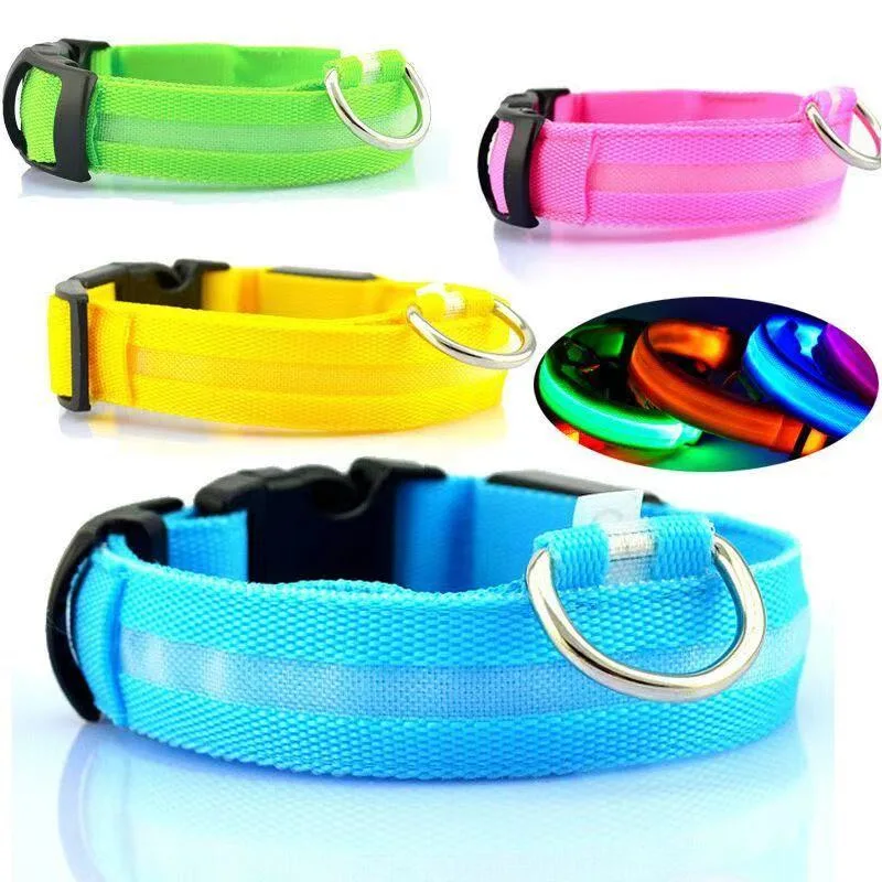 LED Pet Dog Collar Safety Night Light Anti-Lost/ Car Accident Avoid Luminous Collar