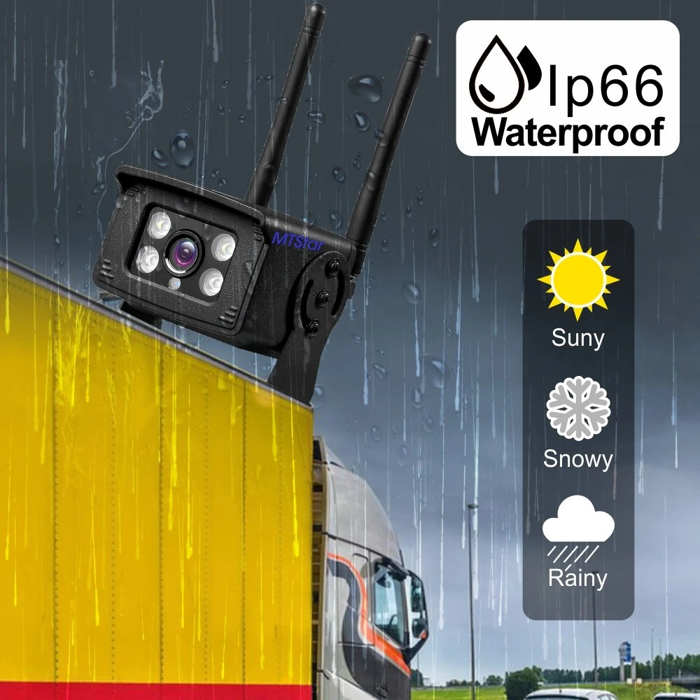 Alarma de detección de humanoides 3G/4G versión Micrófono incorporado altavoz audio bidireccional Impermeable IP66 5MP HD de visión nocturna a Color de 5MP de resolución de la cámara de red IP