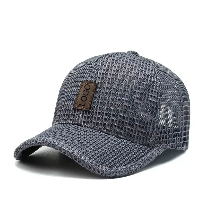 Gorra de béisbol personalizada de malla transpirable de verano para mujer y hombre coreano al aire libre con protección solar