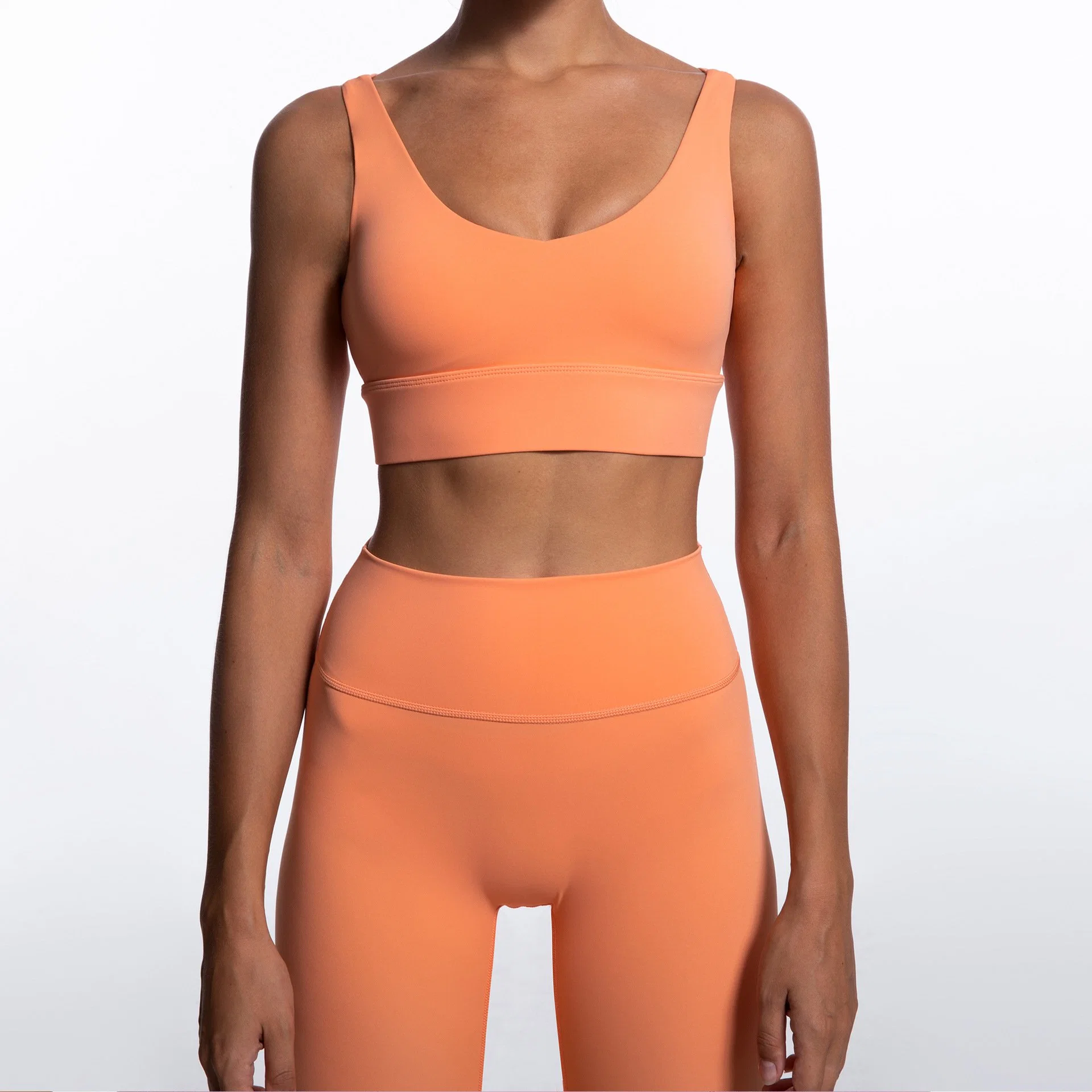 Wholesale/Supplier Ladie Two Pieces Sports Wear Top Sport Vest Gym Yoga Wear Shoulder Bra Set Vest Active Wear Vest and Leggings