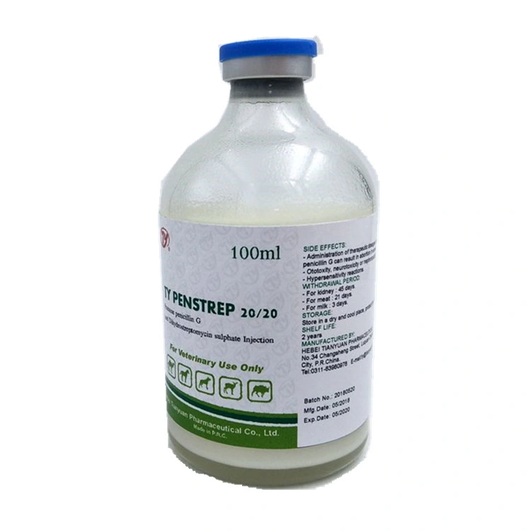 La procaïne pénicilline G + la dihydrostreptomycine Sulfate 20 d'injection : 25