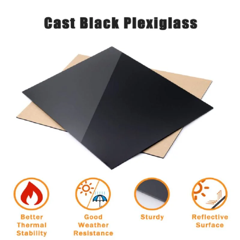 Black Plexiglass Sheet Black Cast PETG Sheet, DIY Materials for Home Decor, Handcraft, Painting, Photography, Pet Tag, Switch Panel, Display Stand