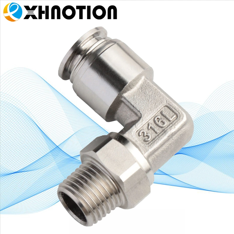 Made in China Push to Connect (SSPL8-01) , Stainless Steel SS316 Metal Sleeve Male Elbow Pneumatic Air Fitting