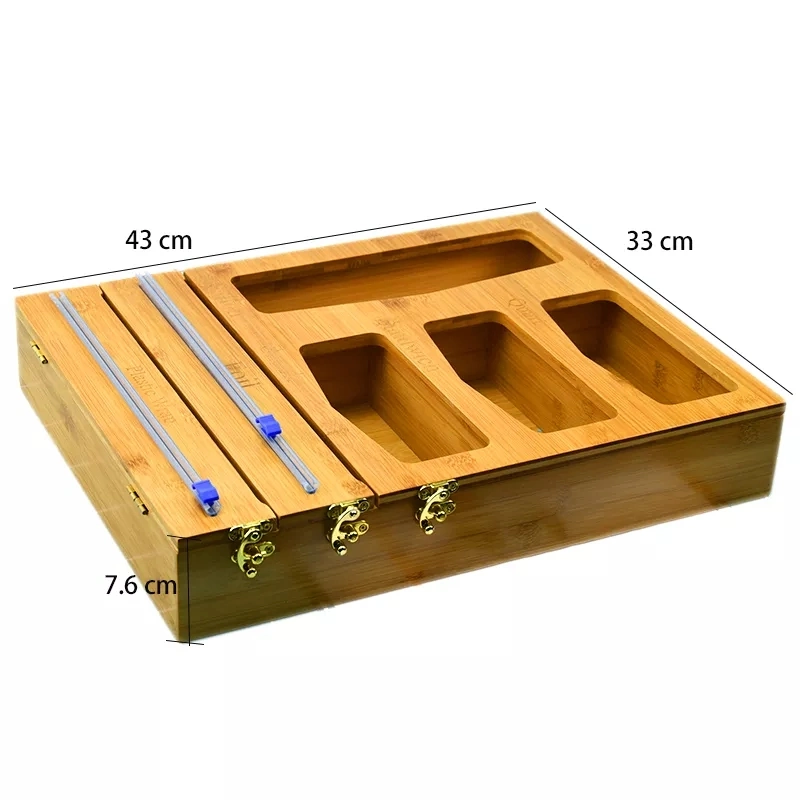 Bamboo Ziplock Bag Storage Organizer for Drawer