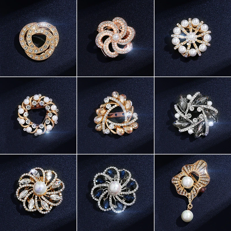 Delicate Lapel Pins Crystal Brooch Pin Scarf Imitation Rhinestone Jewellery