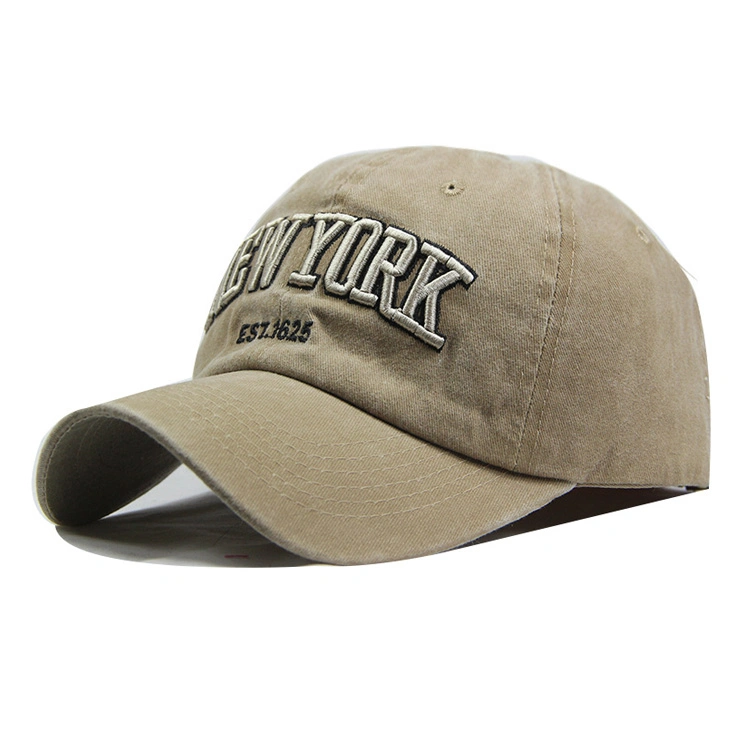 Factory Wholesale/Supplier Stock Custom Embroidery Logo Washed Cotton New York Baseball Cap