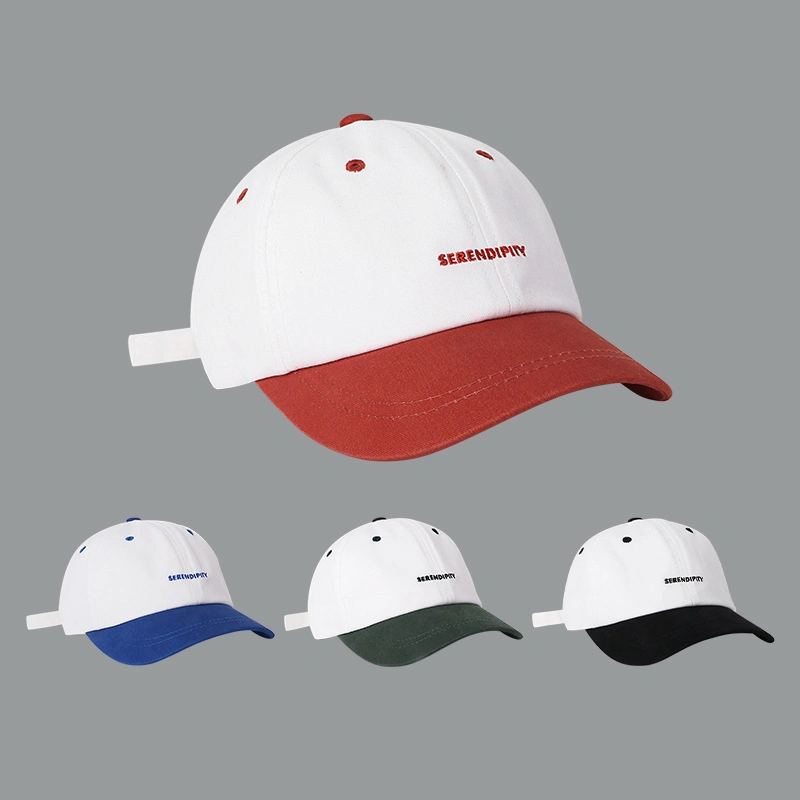 Fashion Embroidery 100% Cotton Clashing Color Baseball Hat Sport Cap