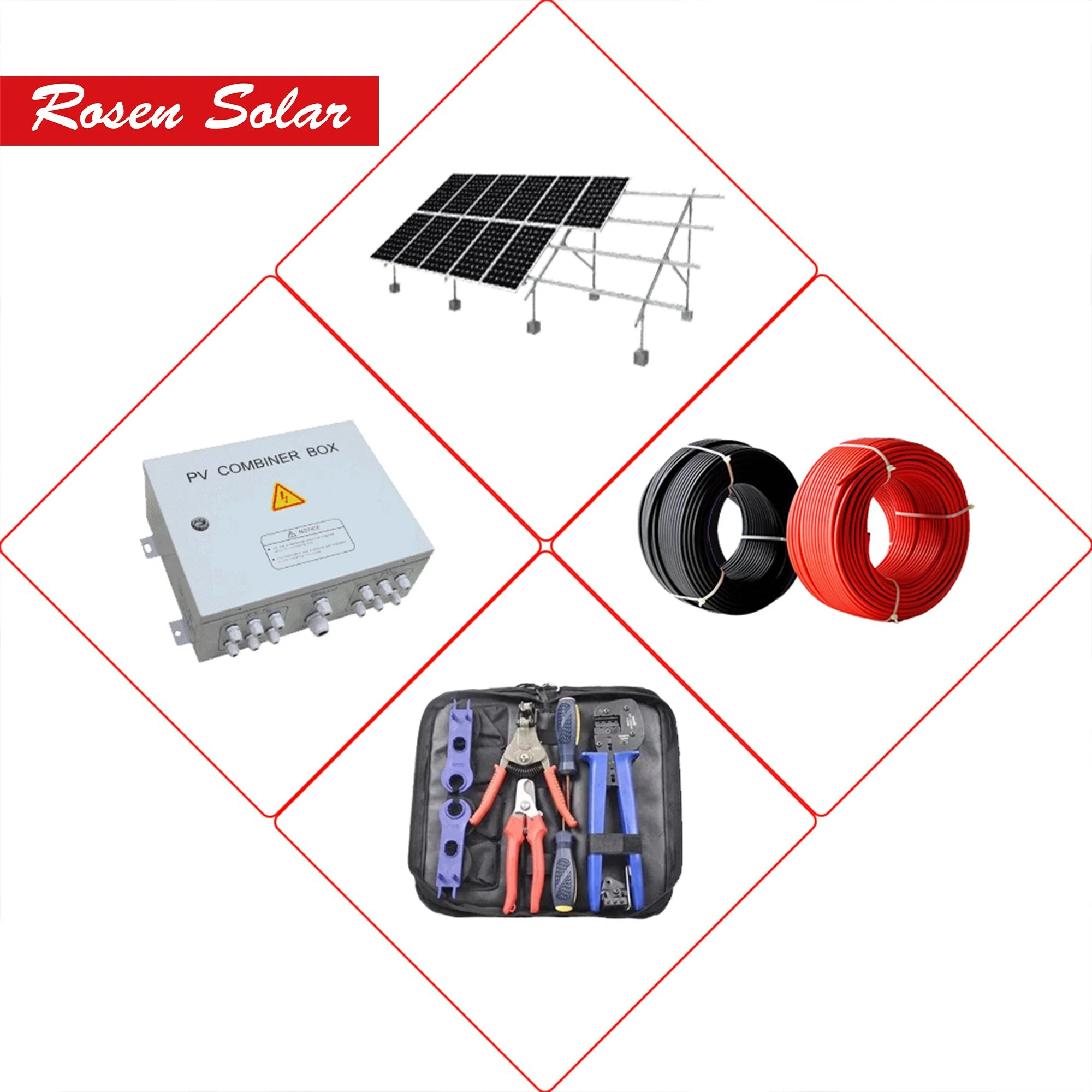 10kw a 20kw 30kw a 40kw a 50kw Sistema Solar Híbrido Conjunto de baterías de litio