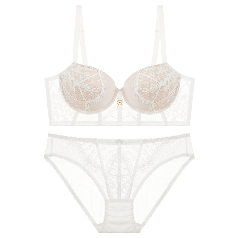 Adorável meninas da Lace Bra Meias Define Bonitinha Underwire Empurre para cima a lingerie em renda fixa