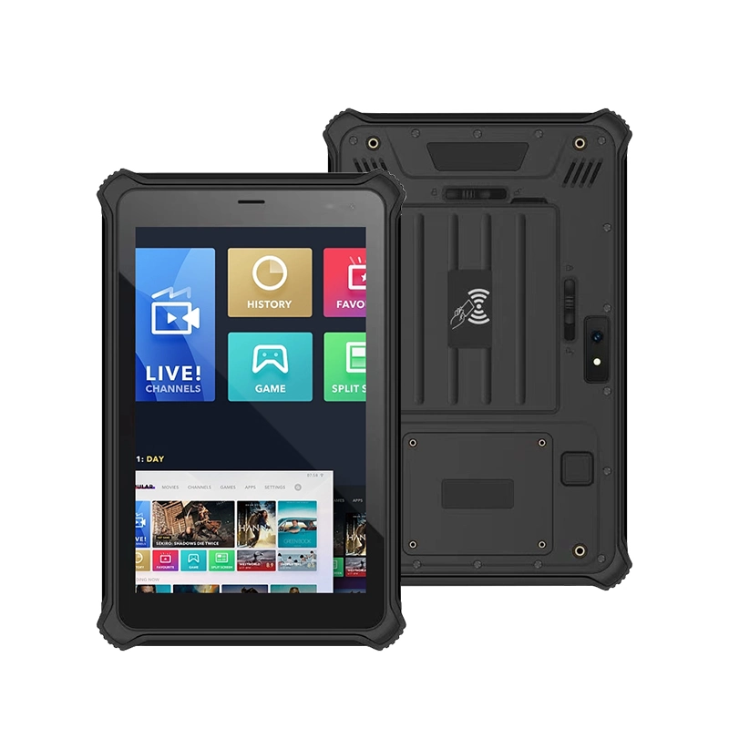 Tablette PC robuste de 8 pouces, étanche IP67, entièrement extrême, écran tactile robuste Android Ubuntu, tablette PC robuste avec lecteur de codes-barres.