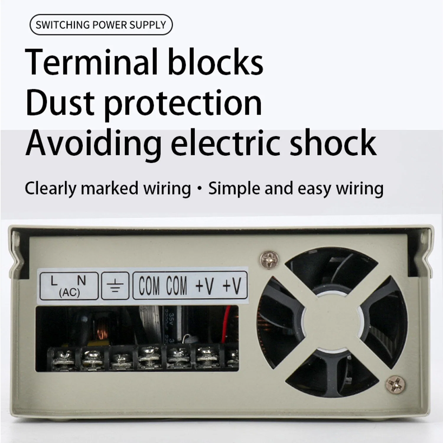 FY-400-24 Gary DC Monitoring Outdoor Rainproof Switching Power Supply FY-400W-12V24V Regulador de tensión DC del transformador de iluminación del proyecto