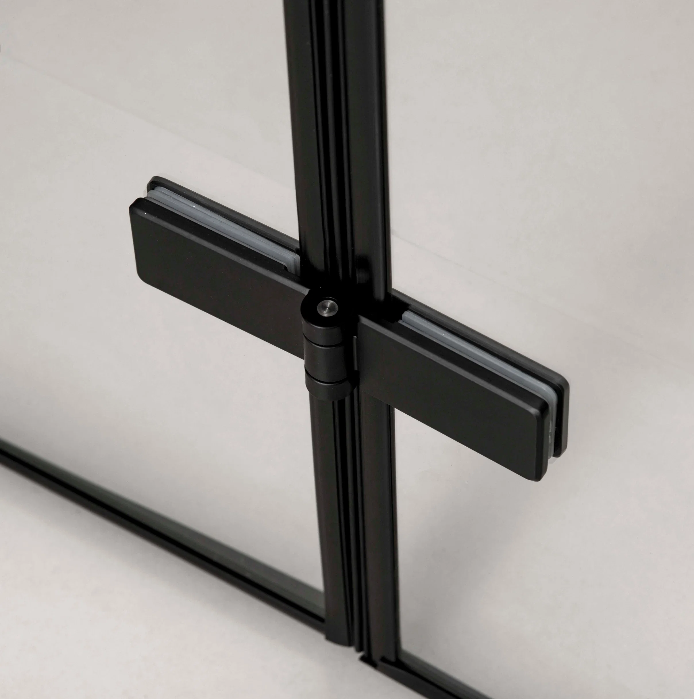 Black Pivot and Hinge Simple Bathroom Shower Tempered Transperant Glass (TL-850)