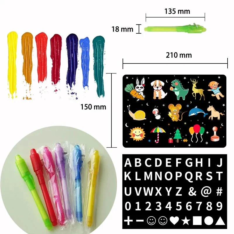 Dibujo de la luz de la diversión y el desarrollo de juguete A3/A4/A5 Bloc de dibujo de luz fluorescente