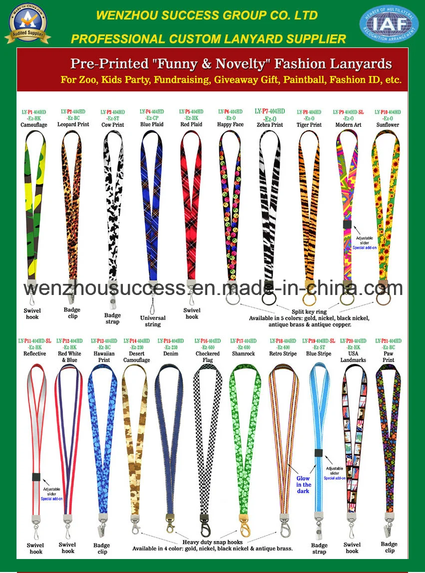 Pré-impresso "engraçado e novidade" Fashion Lanyards