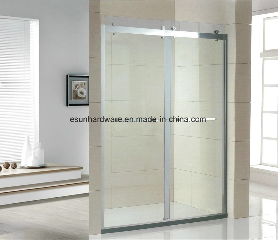 New Designs Double by Pass Frameless Exterior Security Door Shower Room Glass Sliding Door Ck-5019