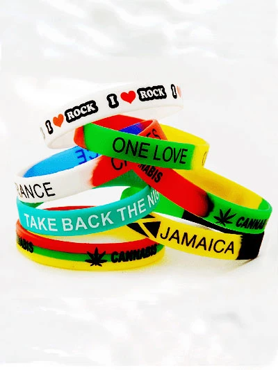 Pulseira de Silicone cheios de cores personalizadas