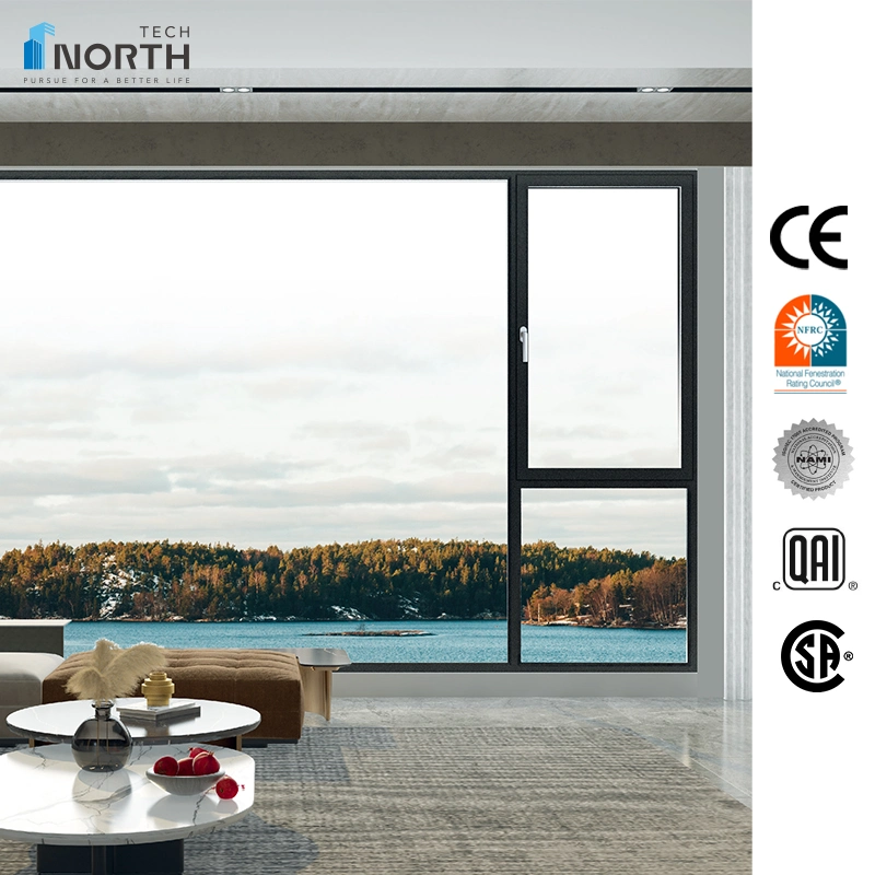 Northtech Aluminum Sliding Casement Windows with Water and Air Tightness Features with Nfrc CE Certificate