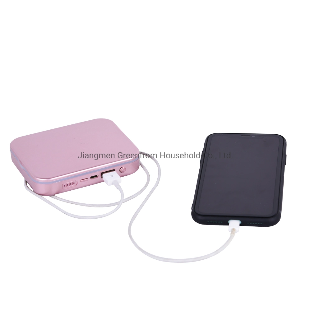 Greenfrom Double Sides Rectangle Shape Power Bank Mirror Three Lighting Tones