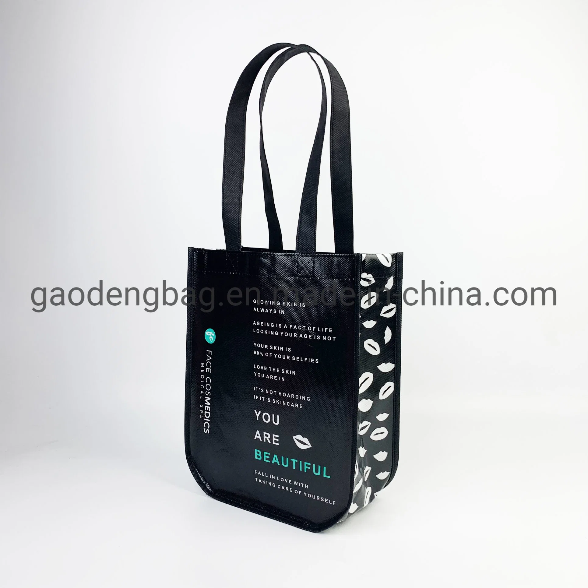 Round Corner Tote Non Woven Bag with Zipper Promotional Shopping Bag Reusable Bag