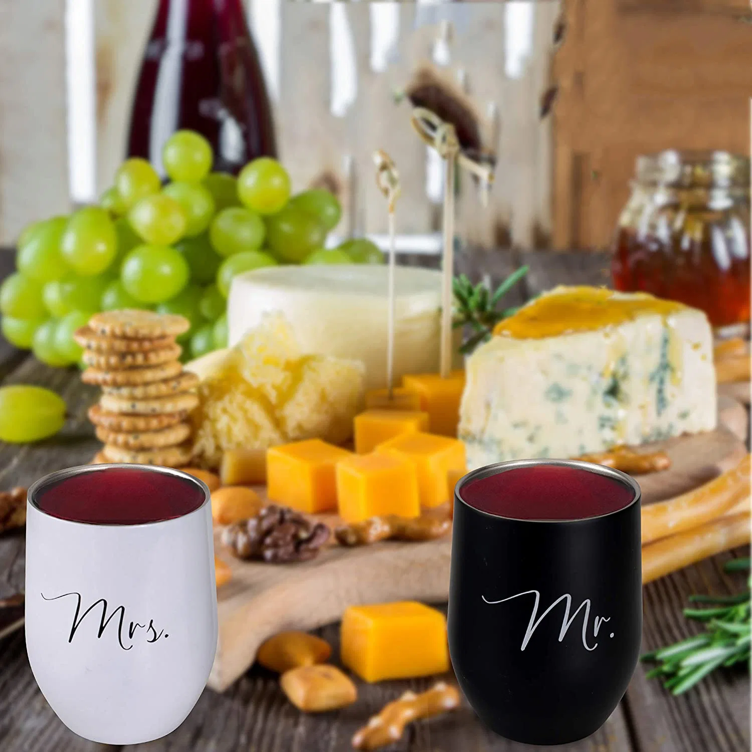 Insulated Wine Tumbler with Lid and Straw Insulated Stemless Wine Glass