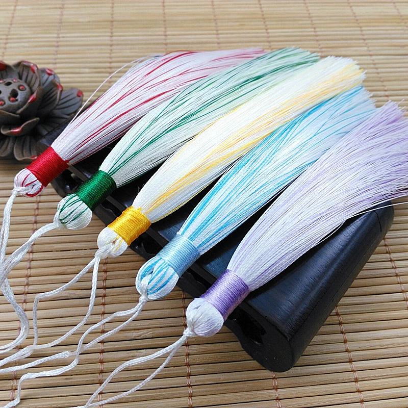 Wholesale Handmade Mixed Color Ice Silk Hanging Tassels Bookmarks Clothing Accessories Tassel Fringe DIY Jewelry Accessories