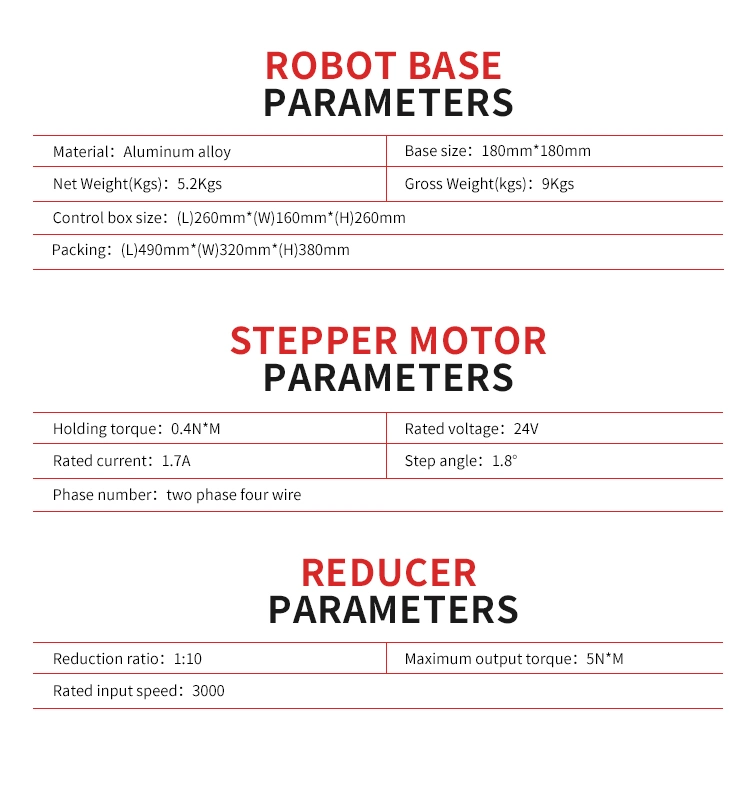 A301 Equipamento de soldadura Equipamento de elevação pequeno Robô Cobot para 500 g. embaladora