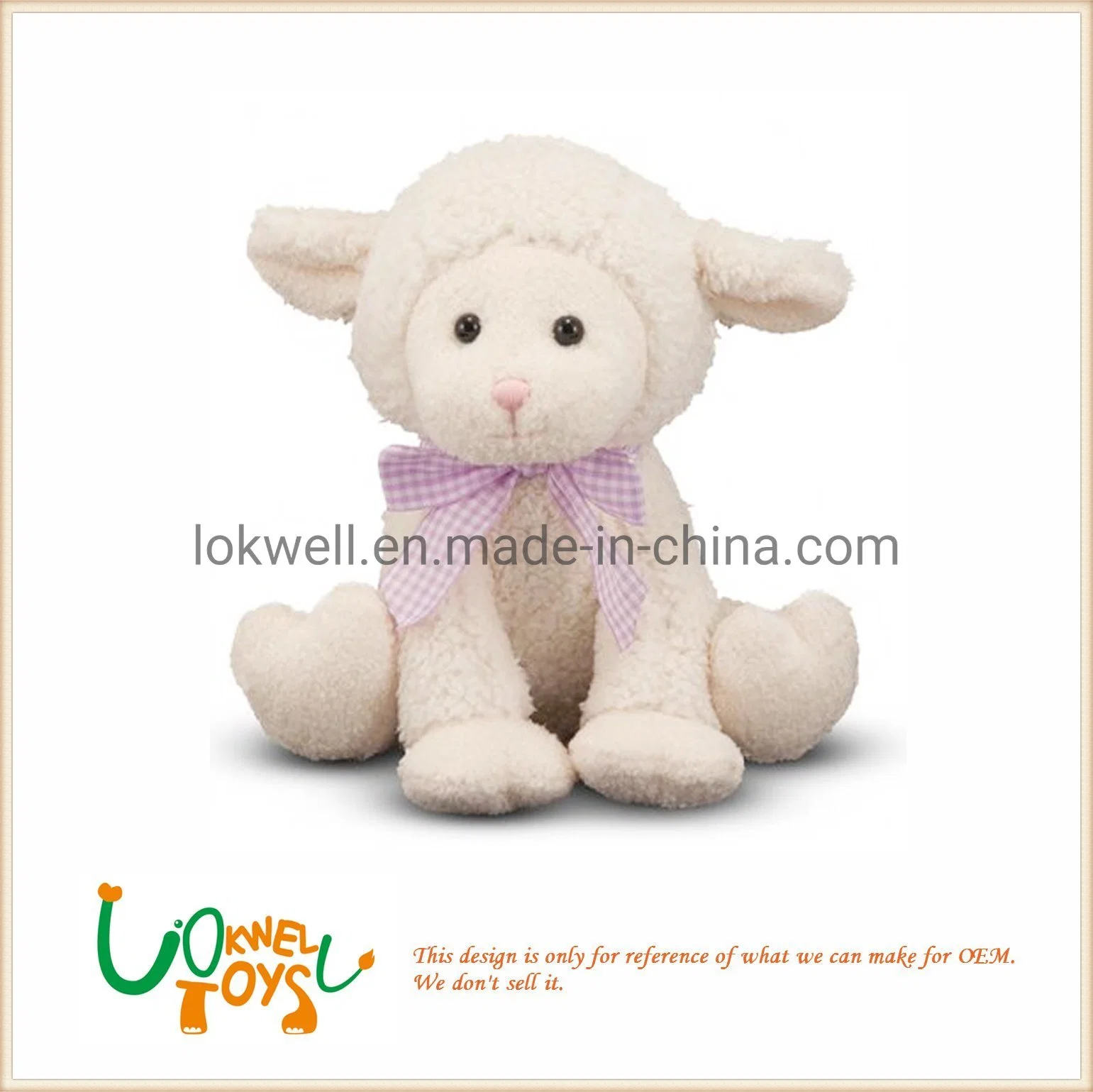 Fashionable Plush Stuffed Sheep Toys Soft Animal Toys with Ribbon
