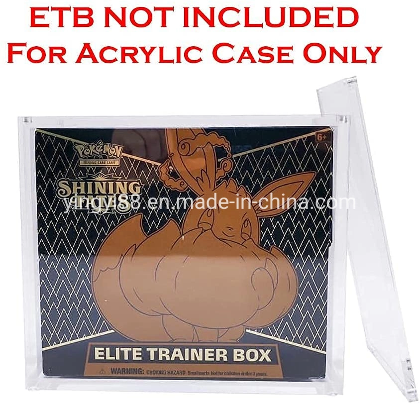 Yyb حجم مخصص 4 مم سمك مختلط 8 مم بوكيمون Elite Trainer واقيات صندوقي علبة ETB Acrylic مع إغلاق مغناطيسي