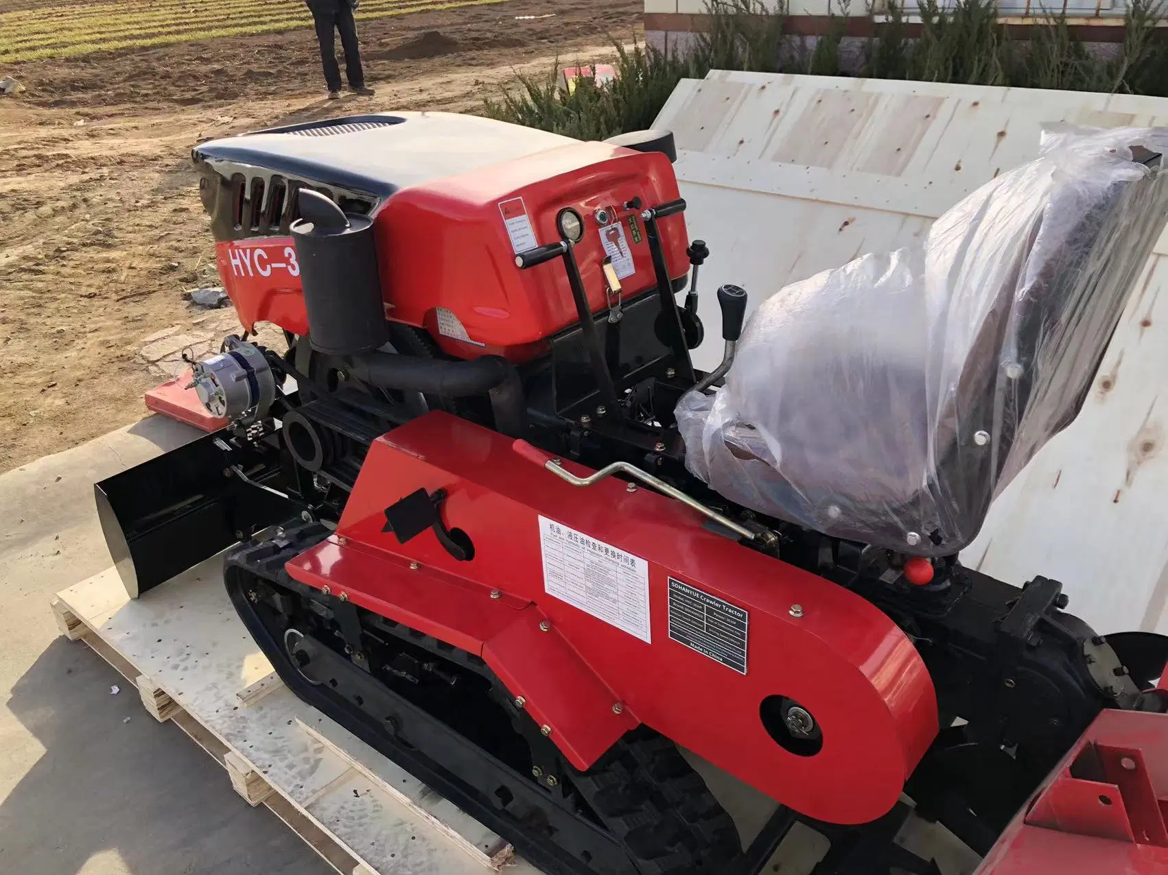 Cultivador de fazenda Timão Rotativo Mini Agrícolas Trator de Esteiras