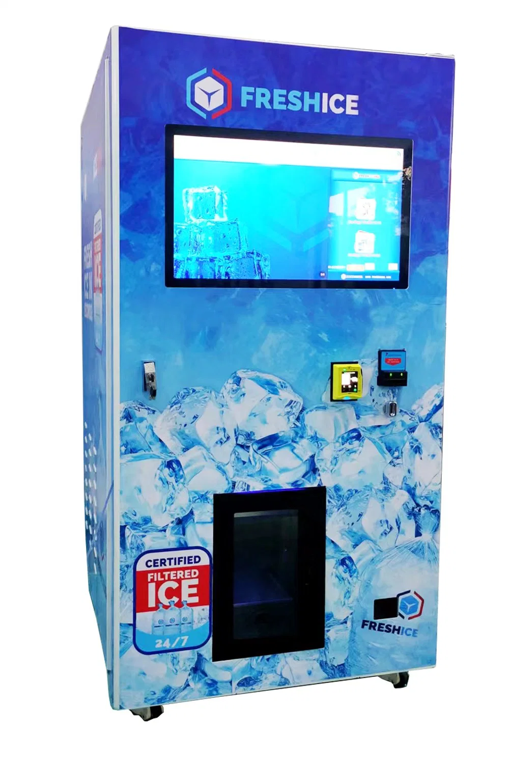 Máquina expendedora de hielo comercial máquina de hielo de acero inoxidable