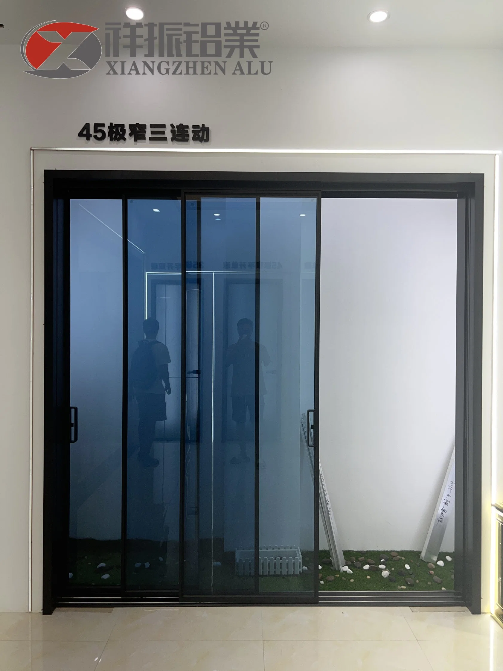 Cheap Aluminium Slide Door Soundproof Storefront Automatic Sliding Glass Door System