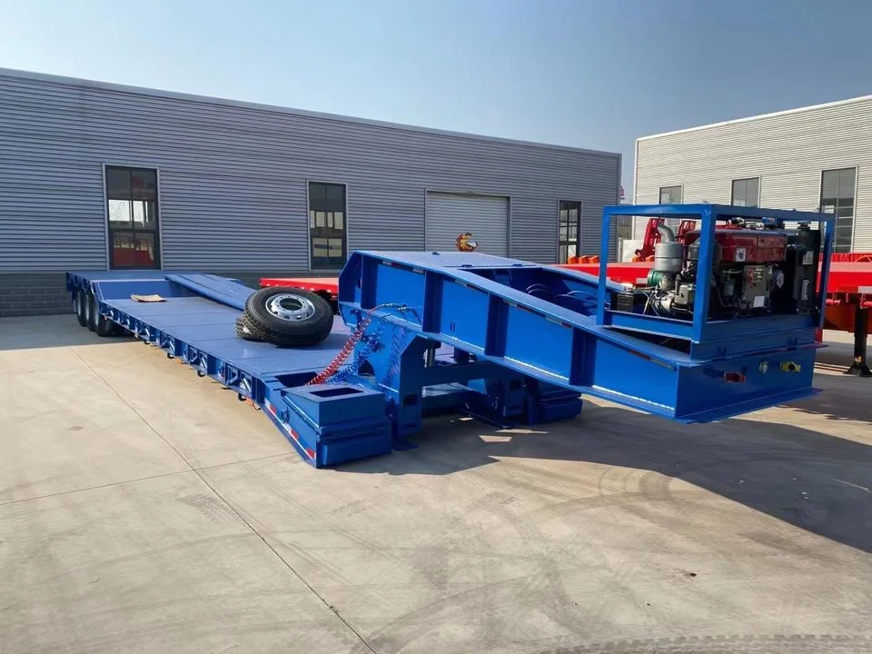 Swan Neck Detachable Low Loader Semi Trailer for Engineering Transportation