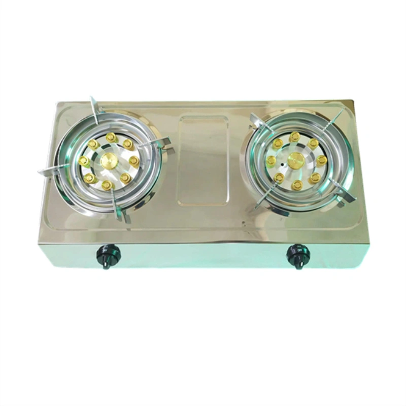 2 Burner Low Price Stainless Steel Table Top Stainless Steel Household-Gas-Stove