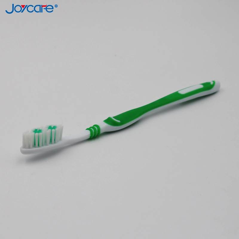 Portable Nylon Bristles Teeth Care Rubber Handle Custom Logo Adult Toothbrush
