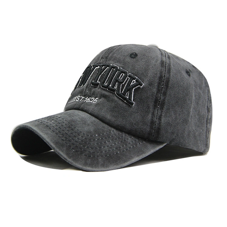 Factory Wholesale/Supplier Stock Custom Embroidery Logo Washed Cotton New York Baseball Cap