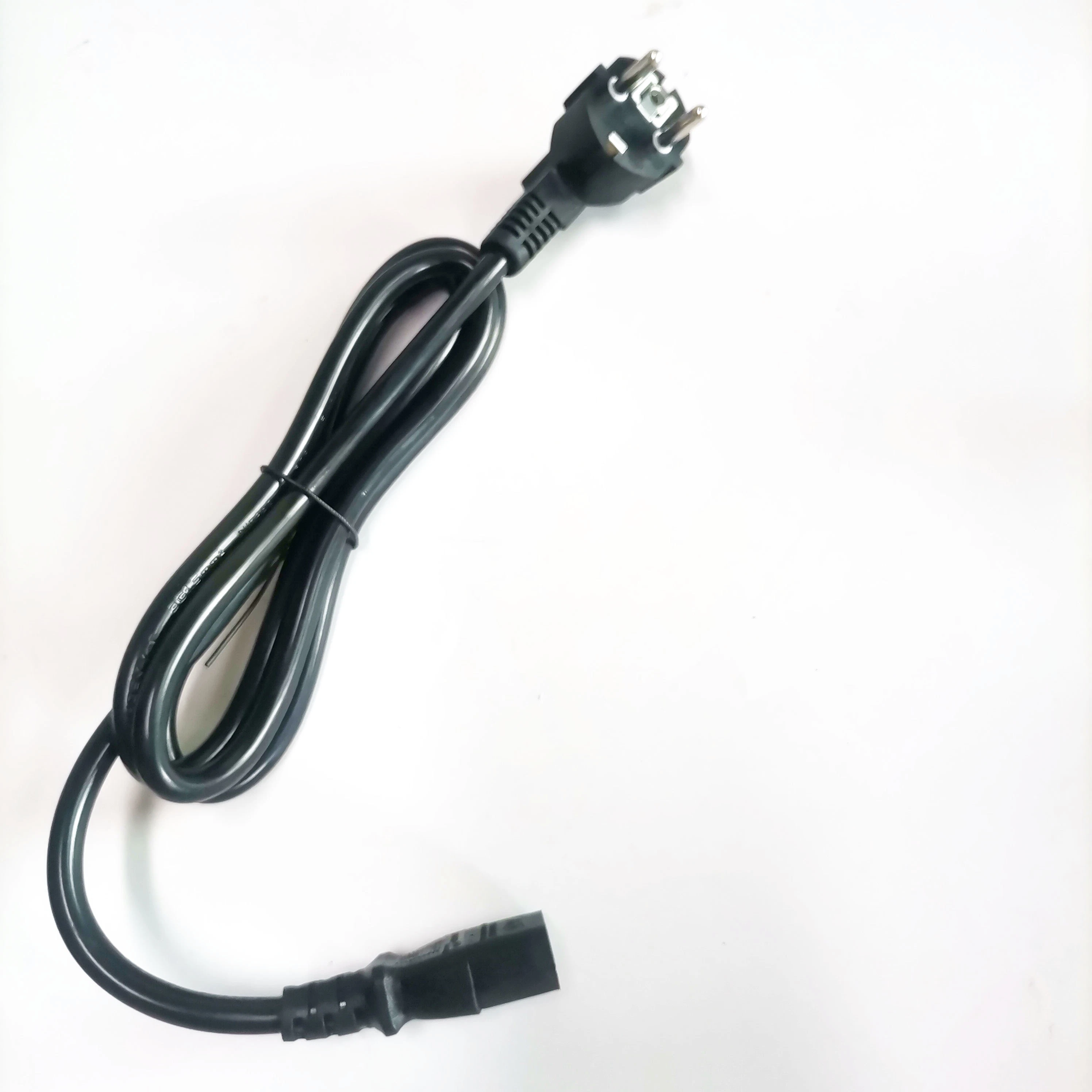 Black Euro VDE 16A 250V 3 Plug Power Cable 3 Pin EU Power Cord Power Strips 3cores 0.75mm2 1.8m