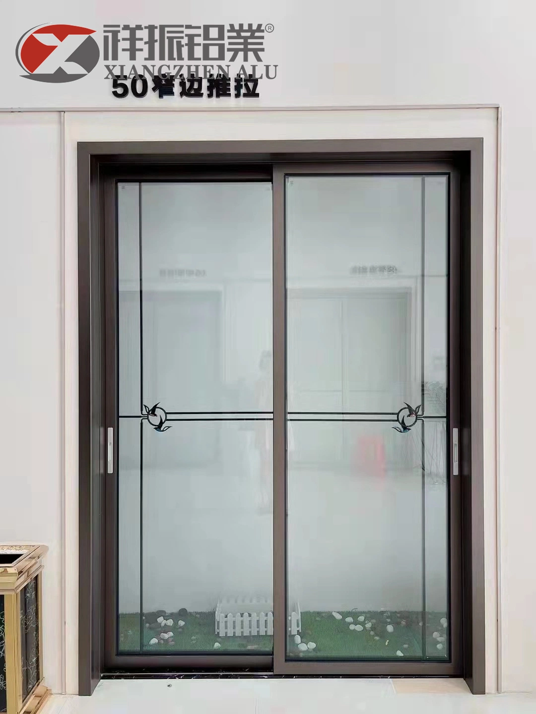 Cheap Aluminium Slide Door Soundproof Storefront Automatic Sliding Glass Door System