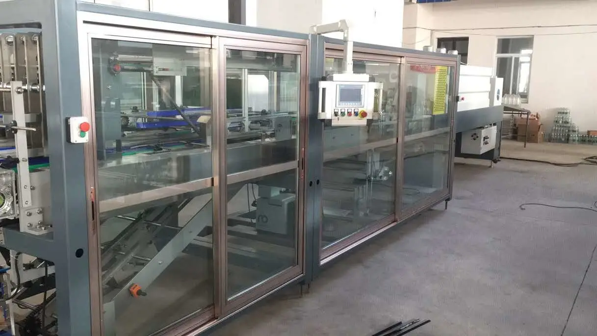 Automatic Half Tray Shrink Wrapping Wrap Wrapper Packing Packagingmachine for Pet Glass Bottle Can