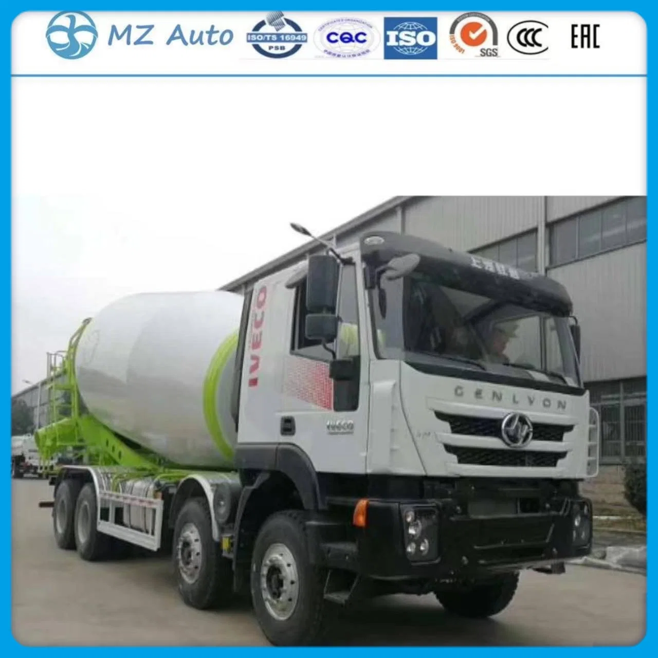 S AIC Hongyan Genlvon M500 320/390HP 8X4 Mixer Truck Euro5 I Veco Engine 12 кубических метров Проектирование Строительное оборудование изготовлено В Китае