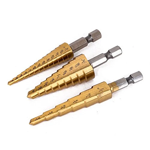 5PCS HSS 4241 Hex Shank 4-22mm Step Drill Bits Set for Metal Drilling