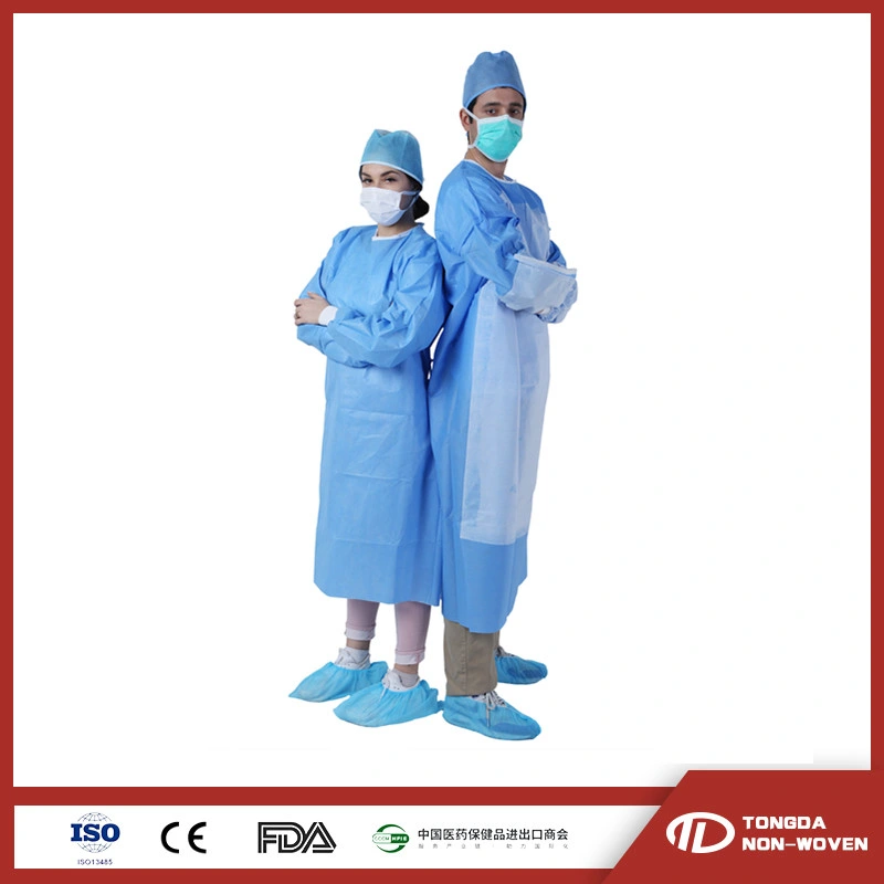 Nonwoven Surgical Gown Medical Reinforced Isolation Surgical Gown PP PE SMS Surgical Gown Isolation