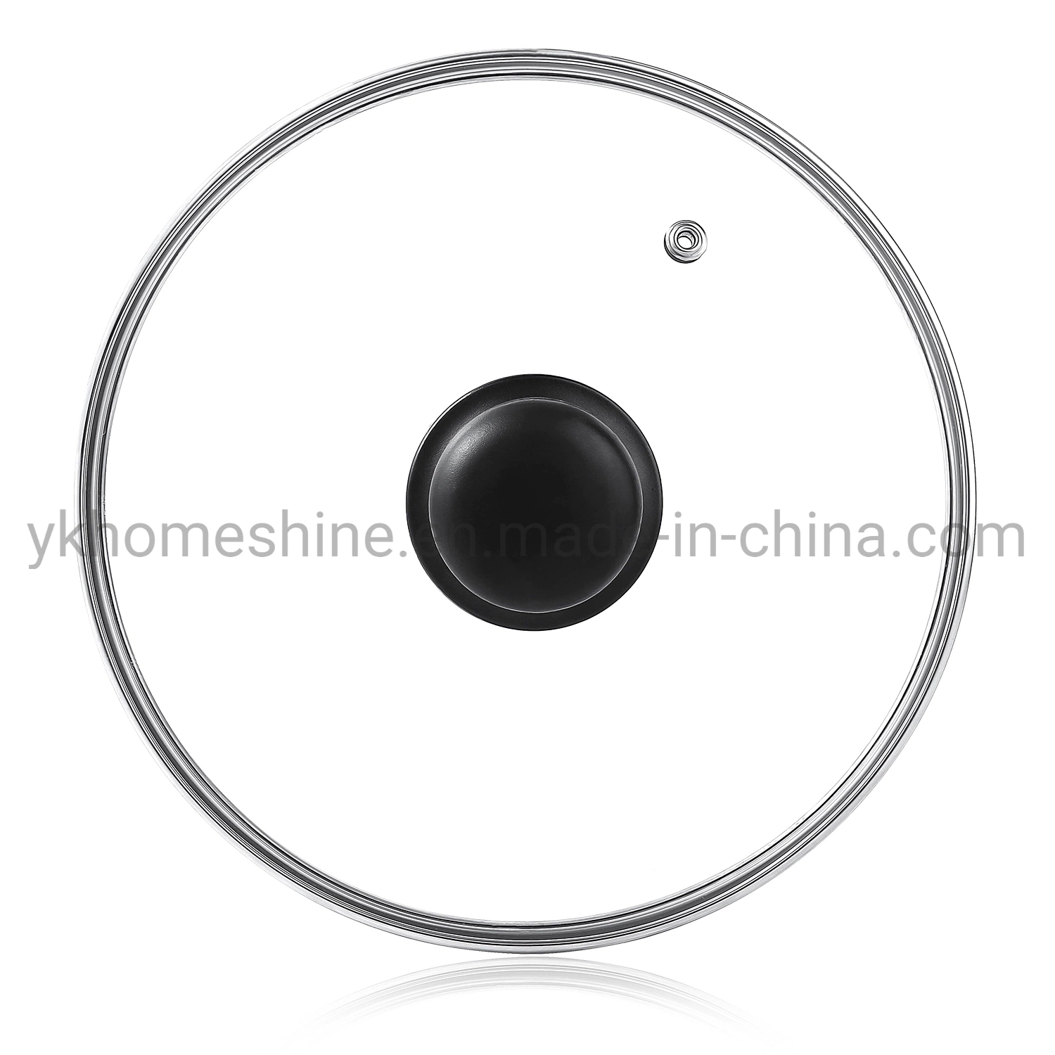 G-Type Glass Lid with Stainless Steel Ring and Holes for Leaking Water