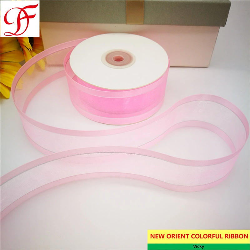 Good Quality Nylon Satin Edge Organza Ribbon Double/Single Face Satin Ribbon Grosgrain Taffeta Gingham Hemp Metallic Ribbon with Metallic Trims for Gifts